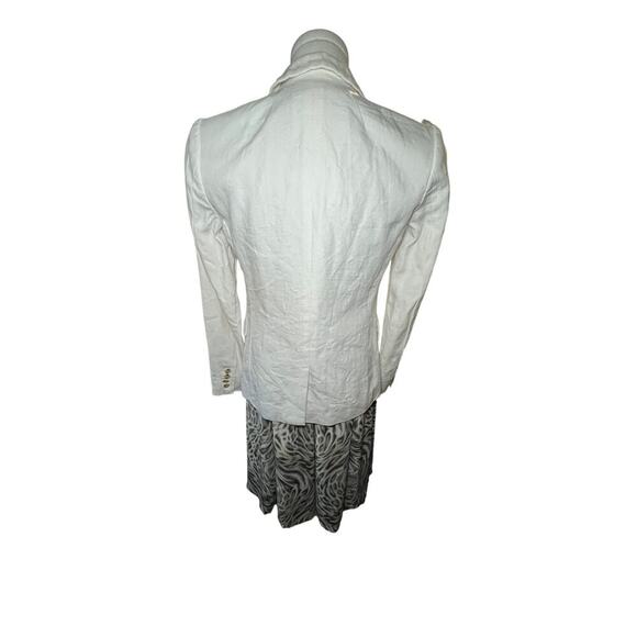 J.Crew Linen Blazer Women 00 White Tailored Casual Work Fall Jacket - Picture 3 of 12